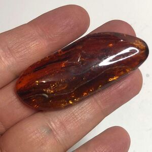 1153 Bold Modernist Baltic Amber 2-1/4" vintage pin Brooch